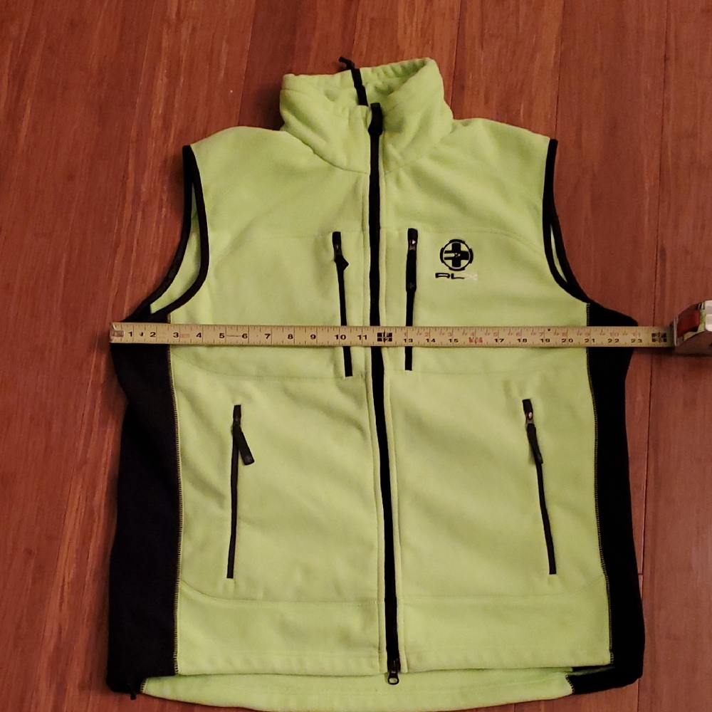 Ralph Laruren RLX Men's Black and Lime Yellow Vest - Size Large